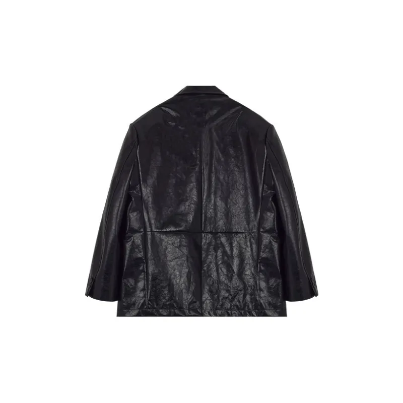 WE11DONE Leather Jackets Unisex Black-1