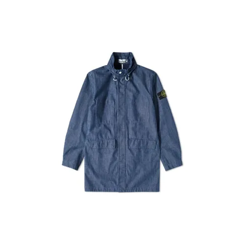 STONE ISLAND Trench Coats Men Blue