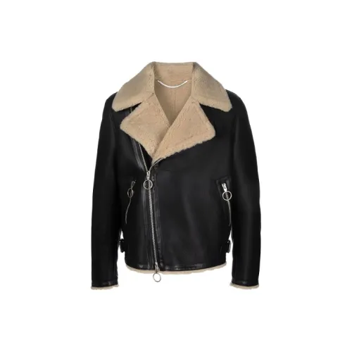 OFF-WHITE FW21 Leather Jackets Men Black