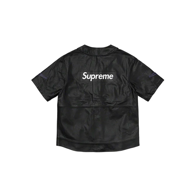 Supreme Nike Leather Baseball Jersey-1