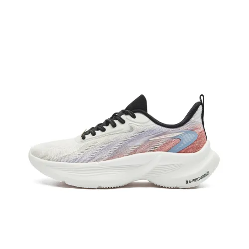 Erke Running Shoes Women's Low-Top Oak White/Dark Blue Purple