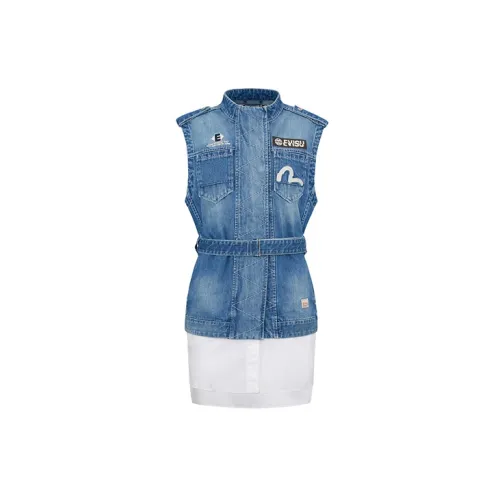 EVISU Tank Tops Women's Denim Blue