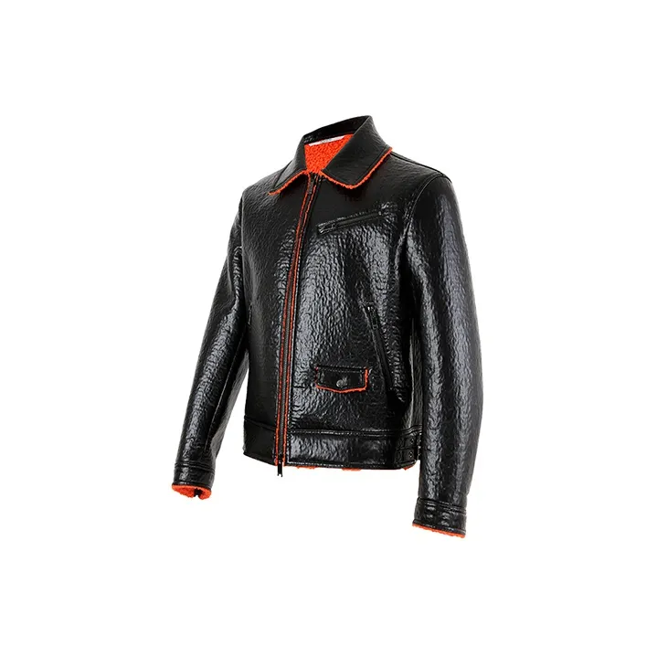 Valentino Leather Jacket Men's Black-2