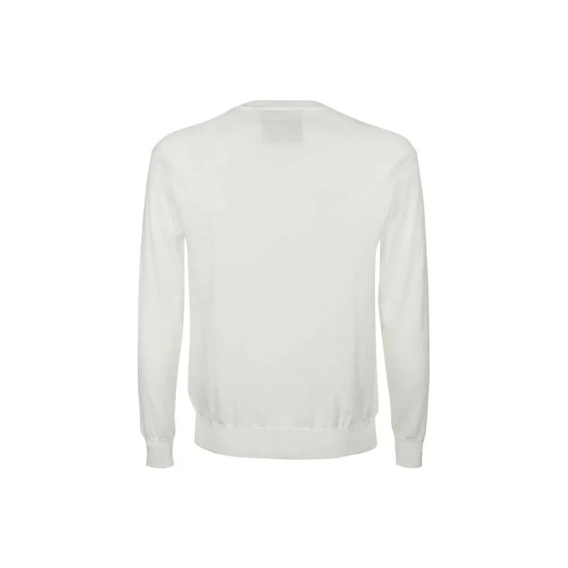 MOSCHINO SS22 Crew Neck Fitted Long-Sleeved Knitwear Men's White-1