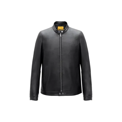 CAT Leather Jackets Men Black