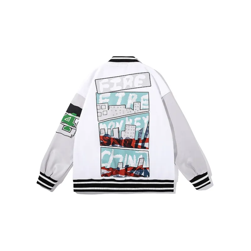 FireMonkey Baseball Jerseys Unisex White-1