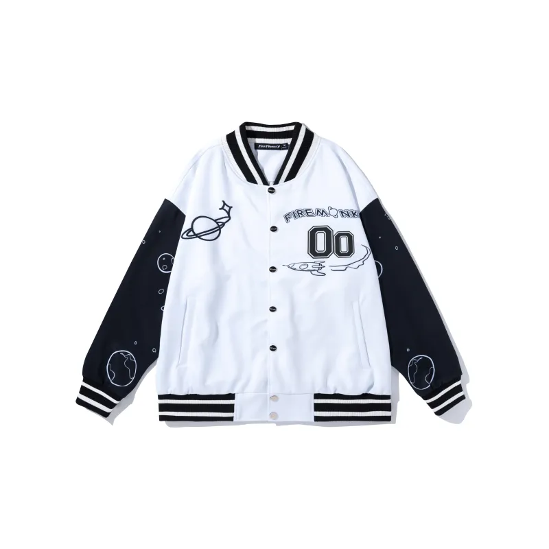 FireMonkey Baseball Jacket Unisex White-4