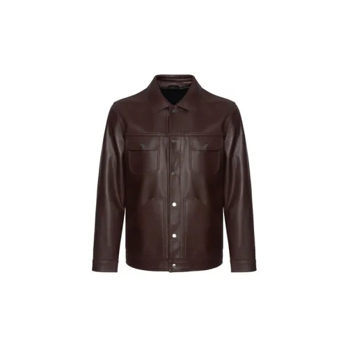 LIU·JO UOMO Leather Jackets Men Burgundy