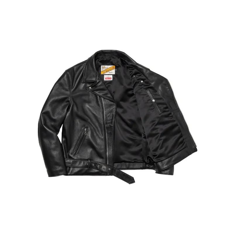 Supreme Schott The Crow Perfecto Leather Jacket-1
