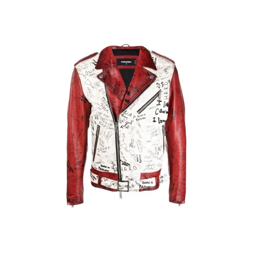 DSQUARED 2 Leather Jackets Men White