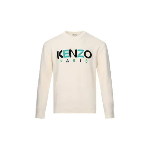 KENZO Letter Logo Sweaters Men Beige