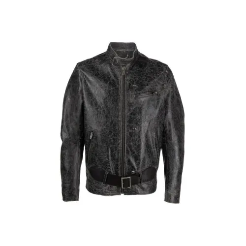 Golden Goose Leather Jackets Men Black