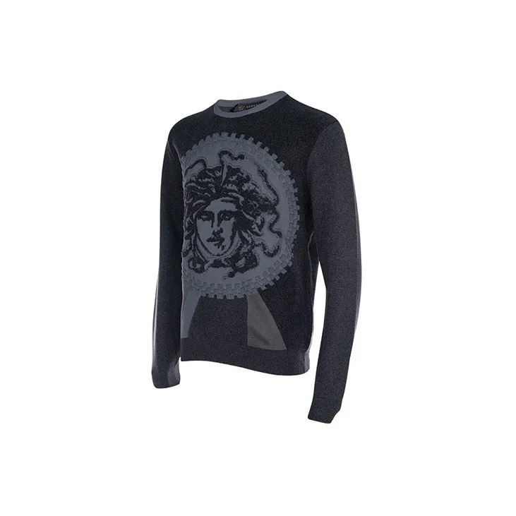 VERSACE Slim Fit Knitwear Men's Dark Gray-2