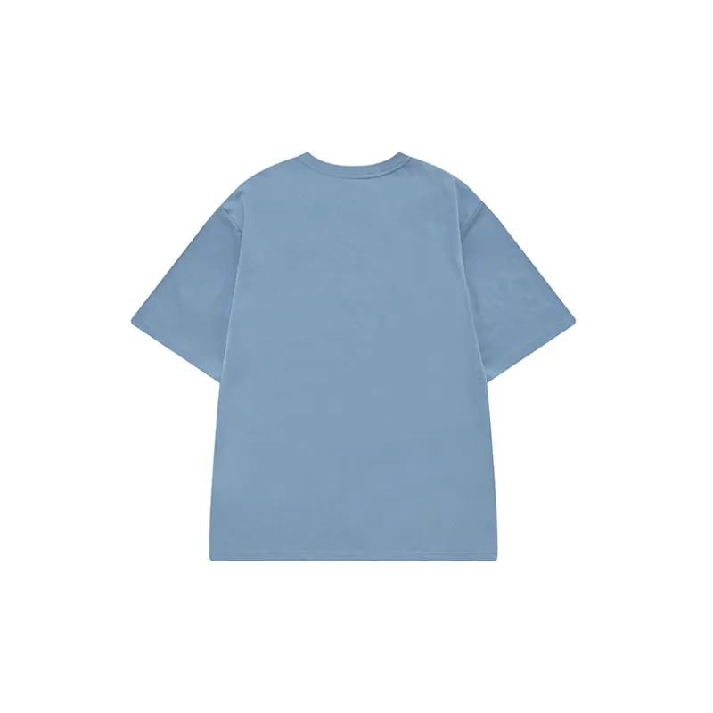 FILA FUSION Drop Shoulder Sleeve T-Shirt Men's Comfort Blue-1