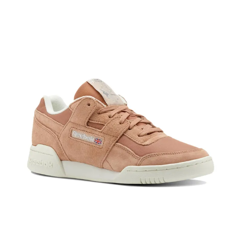 Reebok Workout Lo Plus Cushioning Anti-Slip And Wear-Resistant Low-Top Skateboard Shoes Women's Brown Pink-1