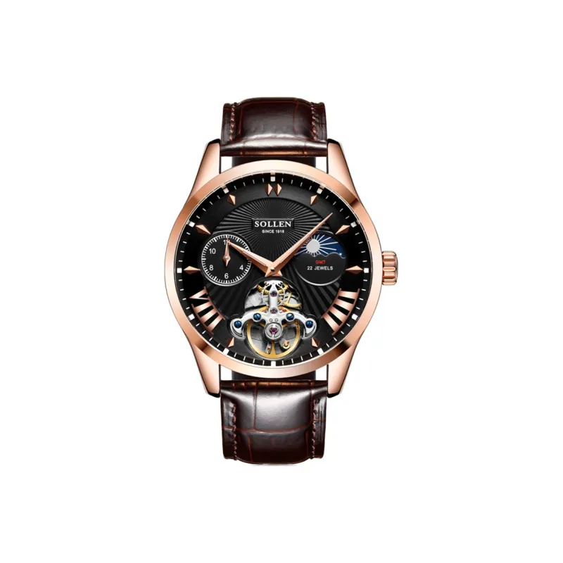 SOLLEN Automatic Mechanical Movement Watch Men's Watches Black Dial SL302-2