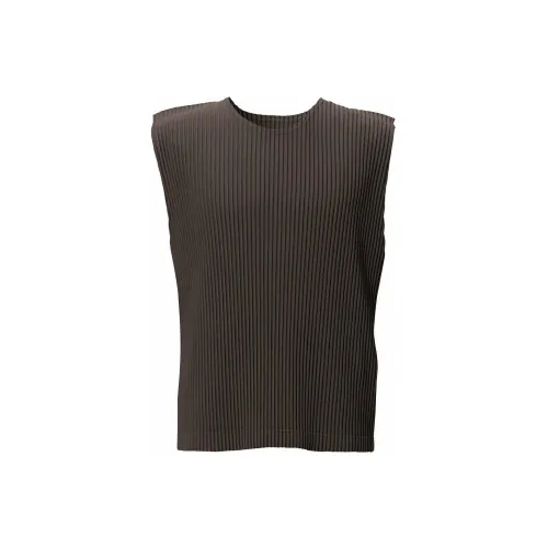 Homme Plissé Issey Miyake Tank Tops Men Brown