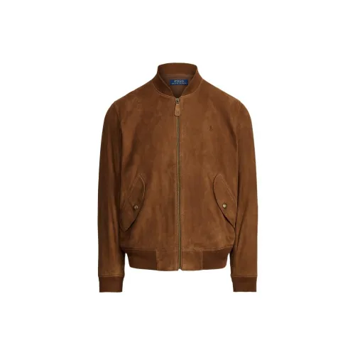 Polo Ralph Lauren Leather Jackets Men Brown