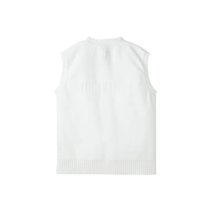 NORVINCY Crew Neck Knitted Fabric Badge Vest Unisex-7