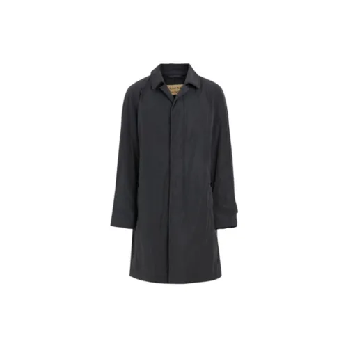 Burberry Trench Coats Men Dark Charcoal Gray