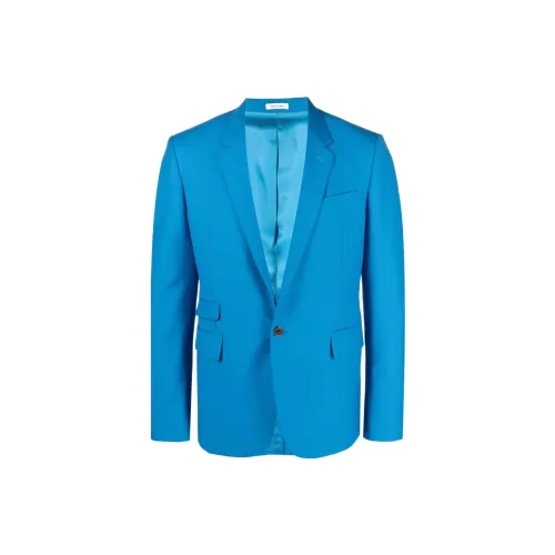 Alexander McQueen Business Suits Men Sky Blue