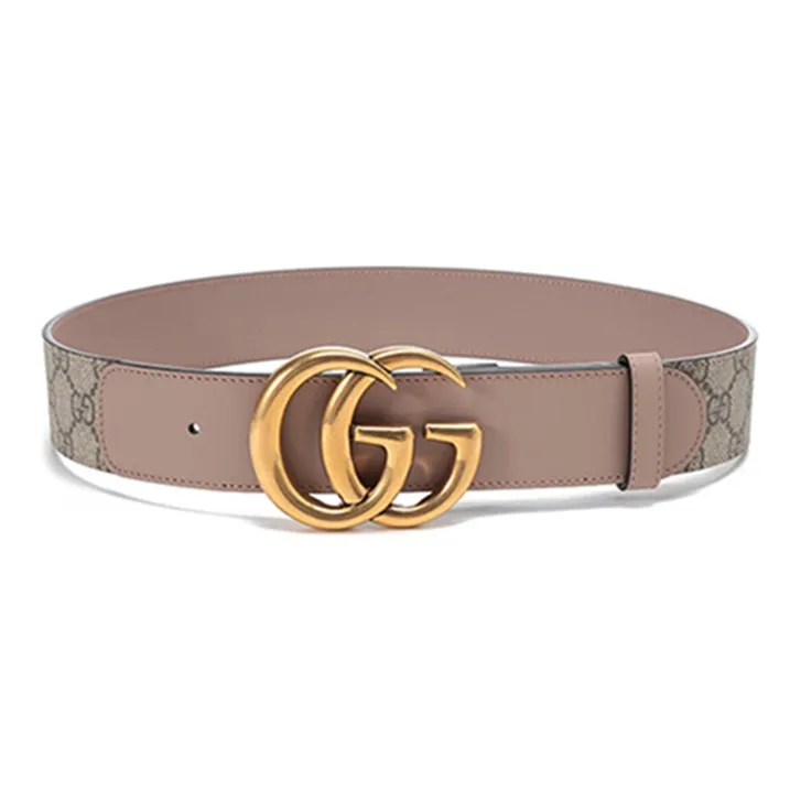 GUCCI Leather Belts Women's Beige Ebony/Gray Pink-2