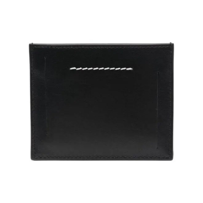MM6 Maison Margiela Leather Card Holder Men's Black-1