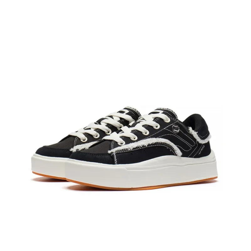 LiNing Comfy Low Top Skateboard Shoes Men's Black White-2