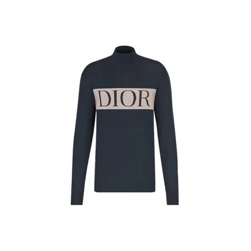 DIOR Quarterly New Products Cashmere Sweaters Men Navy Blue