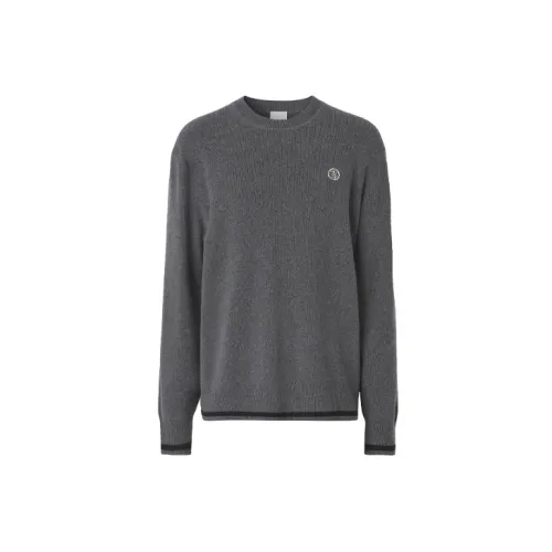 Burberry Cashmere Sweaters Men Dark Heather Gray