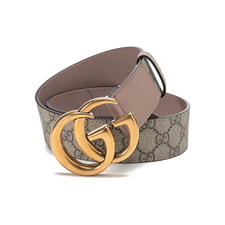 GUCCI Leather Belts Women's Beige Ebony/Gray Pink-3