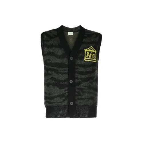 Aries Vests Men Black Gray