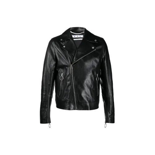 OFF-WHITE SS21 Leather Jackets Men Black