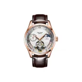 302 Rose Gold White Dial Leather Strap