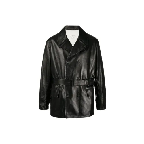 Maison Margiela Leather Jackets Men Black