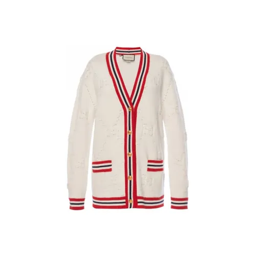 Gucci Knitted Long Sleeve Cardigan For Women White Female