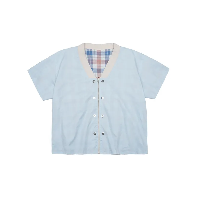 UNVESNO Baseball Jerseys Unisex Pink/Blue-2