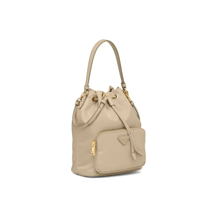 PRADA Nylon Bucket Bags One Shoulder Handbags Regular Women's Beige-2