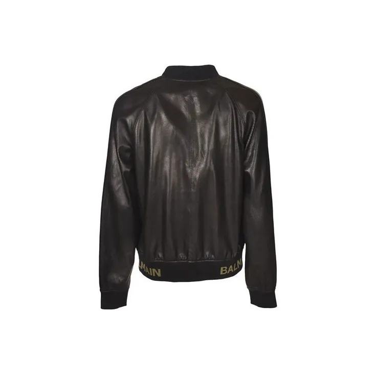 BALMAIN Leather Jackets Men Black-1