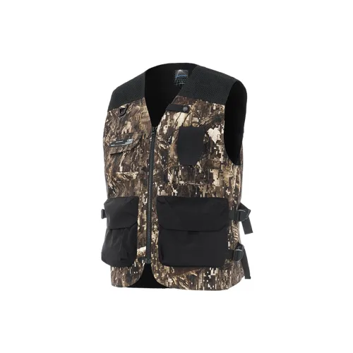 ENSHADOWER Vests Unisex Black Patchwork Camouflage