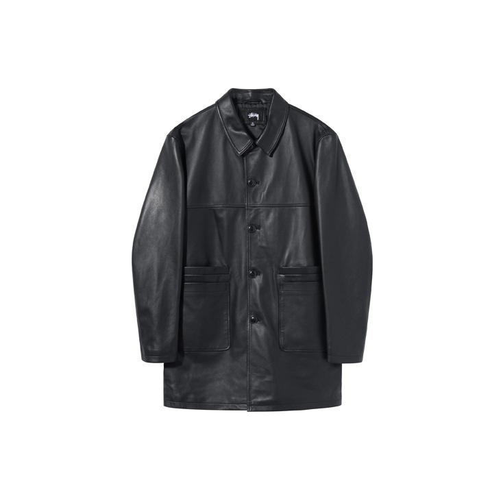 Stussy leather sport coat sale