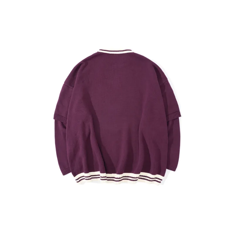 UNVESNO Loose Fit Knitwear Unisex Purple-1
