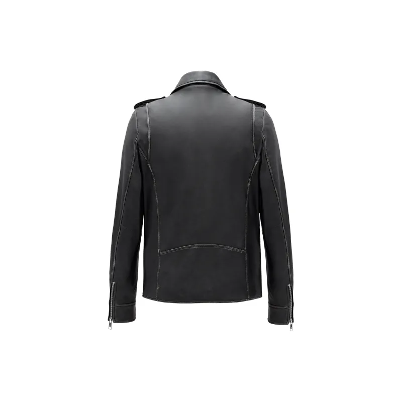 CAT Leather Jackets Men Black-1