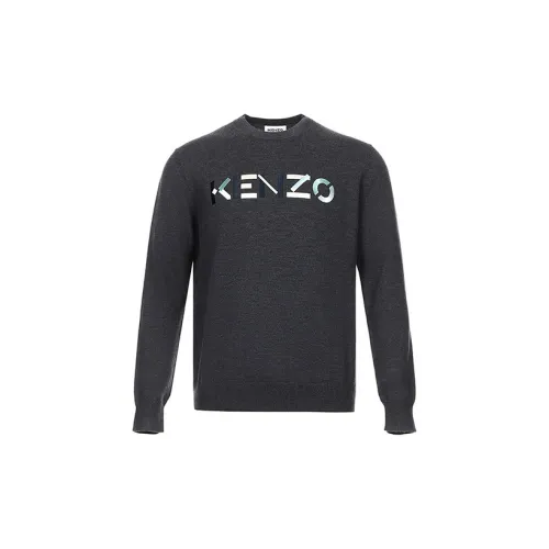 KENZO Letter Logo Sweaters Men Dark Gray