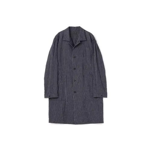 Yohji Yamamoto Trench Coats Unisex Dark Blue