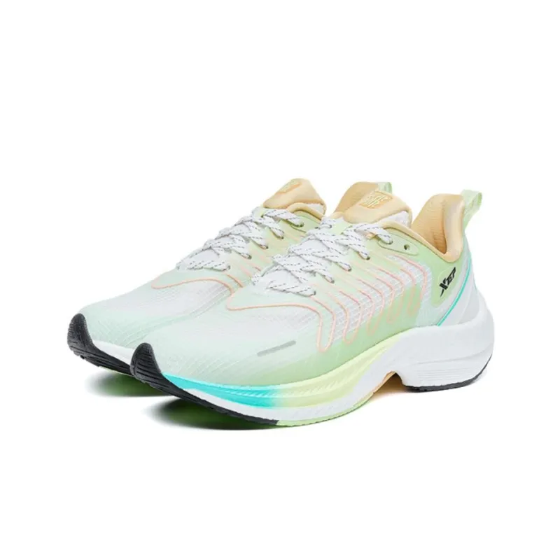 XTEP Speeding 3.0 Anti-Slip And Wear-Resistant Breathable Low-Top Running Shoes Women's Green White-2