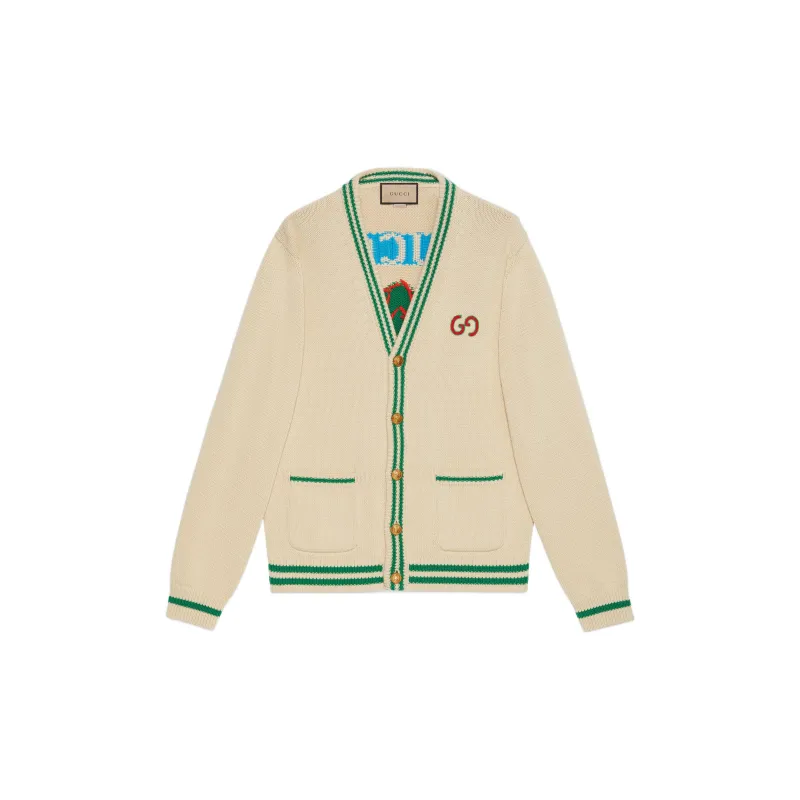 GUCCI SS22 Loose Fit Knitwear Men's Beige-1