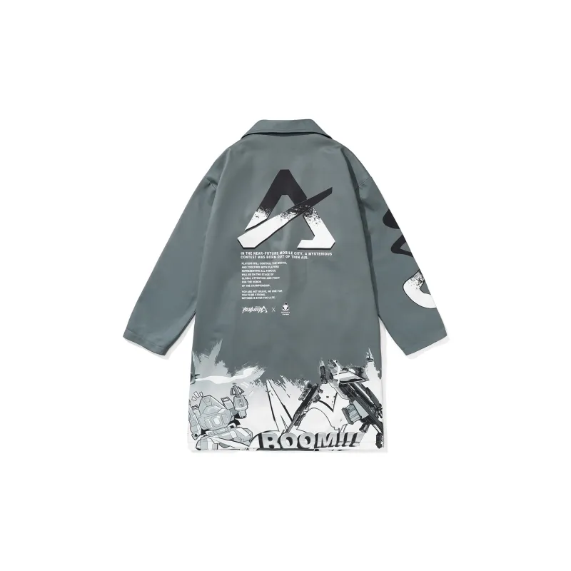 GENANX Trench Coats Unisex Gray-1
