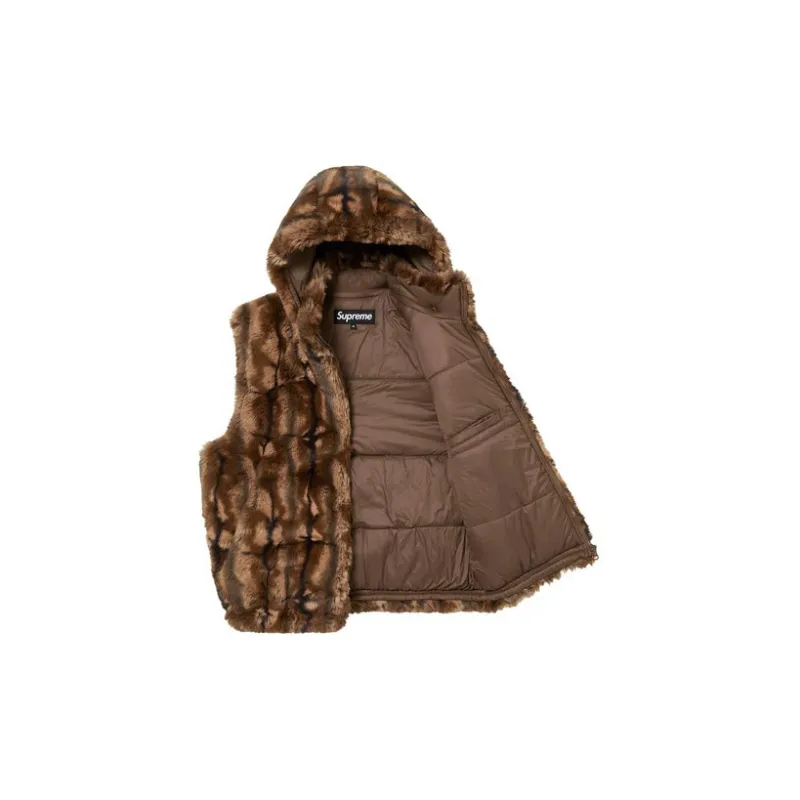 Supreme Faux Fur Hooded Vest-8