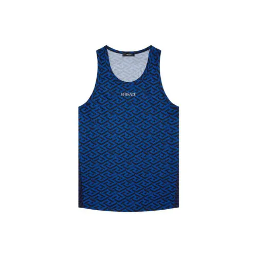 VERSACE Tank Tops Men Blue